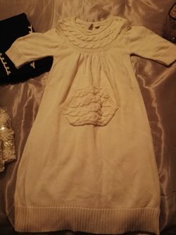 Knit cream color girl dress