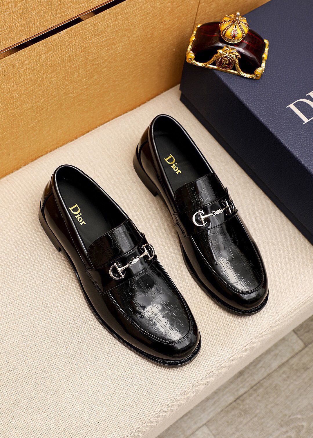 Dior CD Menโs Leather Shoes With Box New