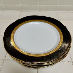 Black And Gold Rim Plates