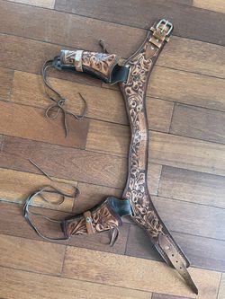 Dual holster leather belt