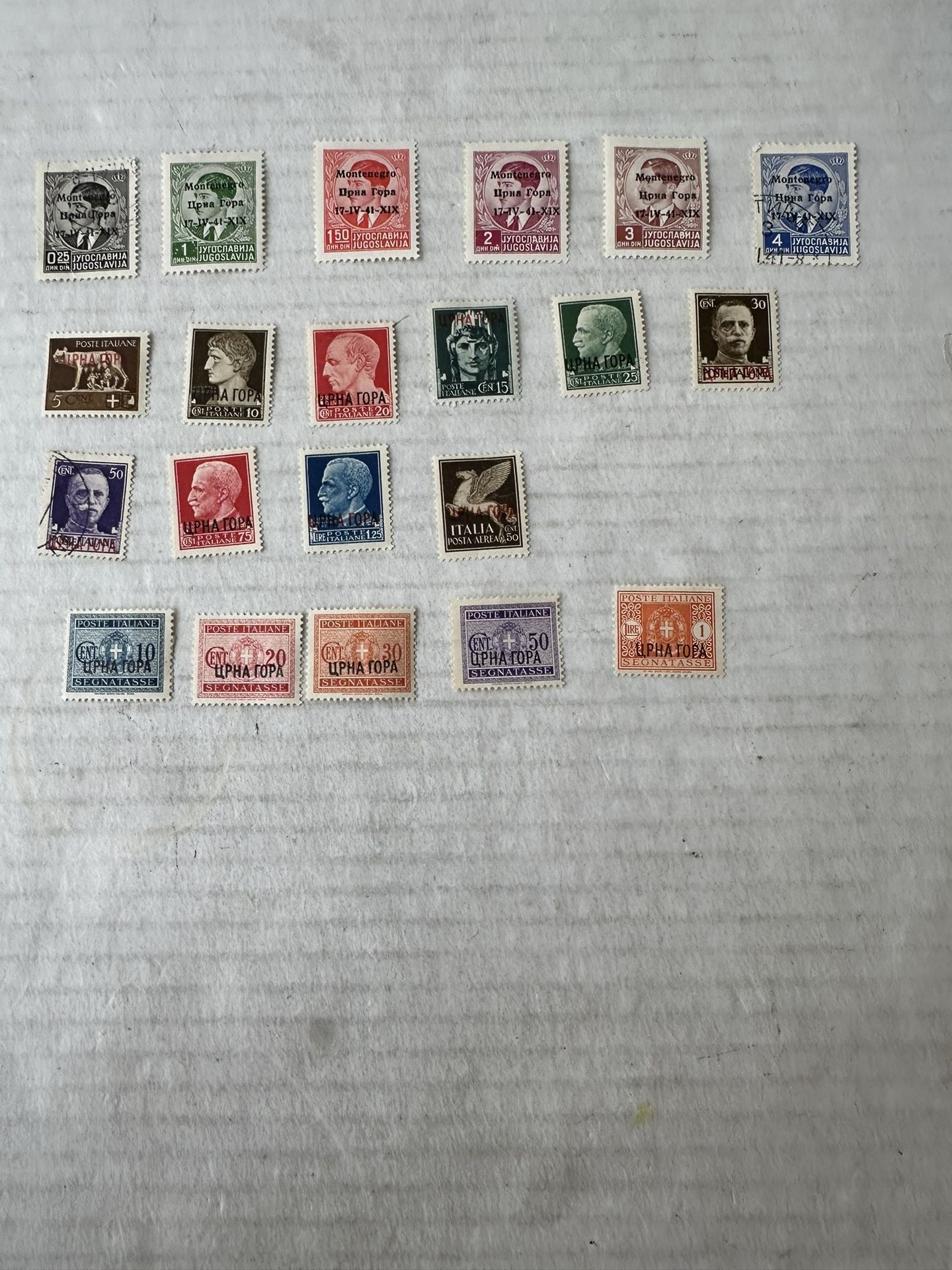 Montenegro German Occupation Overprint 3 Complete Sets Of Stamps 