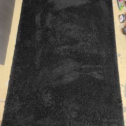 Solid Shag Rug Jet Black 6x9