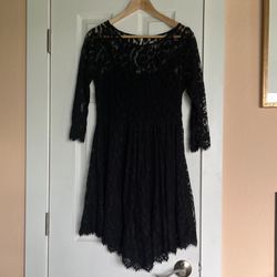 Black Lace Free People Fit&Flare Dress