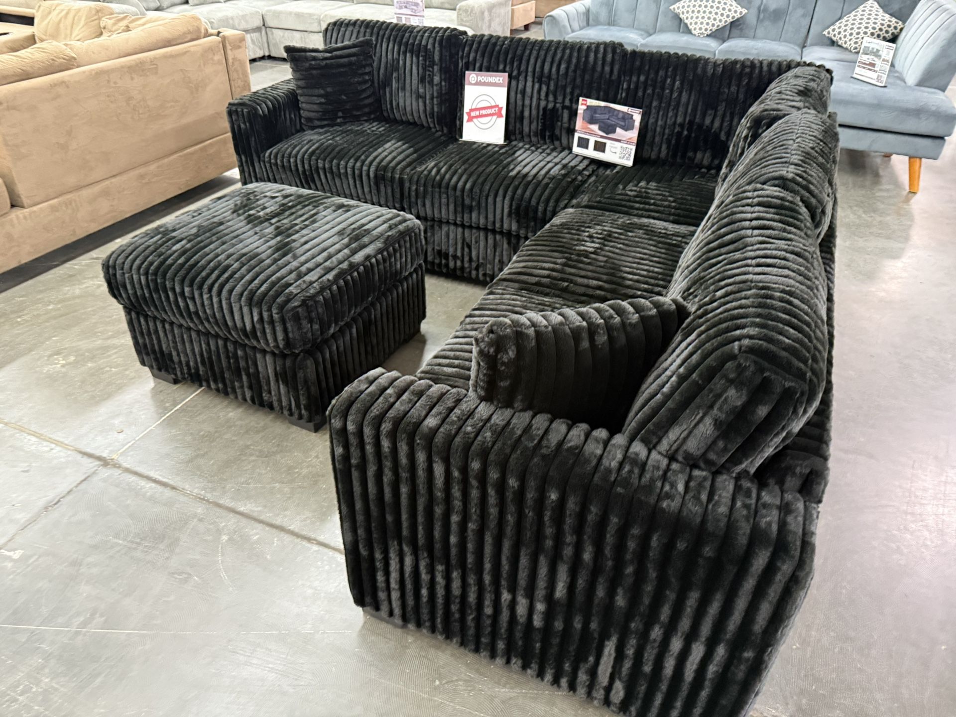 New Black Sectional