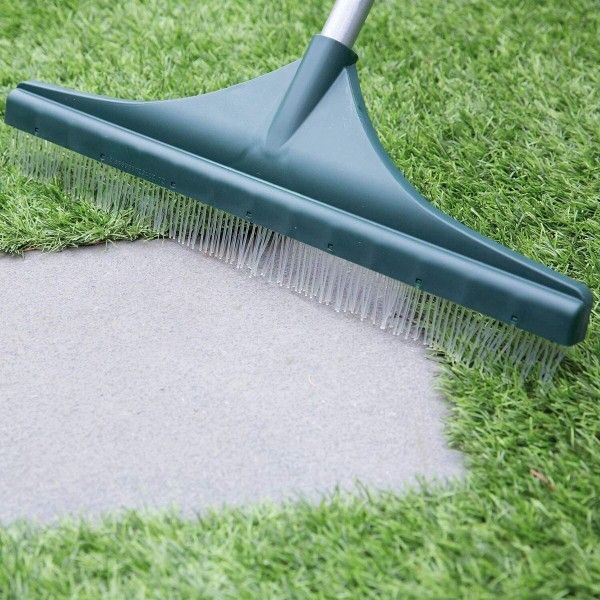 Bergman Artificial Astro Turf Lawn Rake Fake Grass Brush Telescopic Sweeper Tool