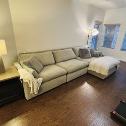 Large Comfy Couch with Chaise Deep Seating Great Condition