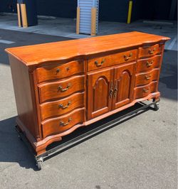 Vintage French Provincial style cherry wood dresser Louis xv