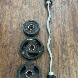 Olympic Curl Bar  & Weights