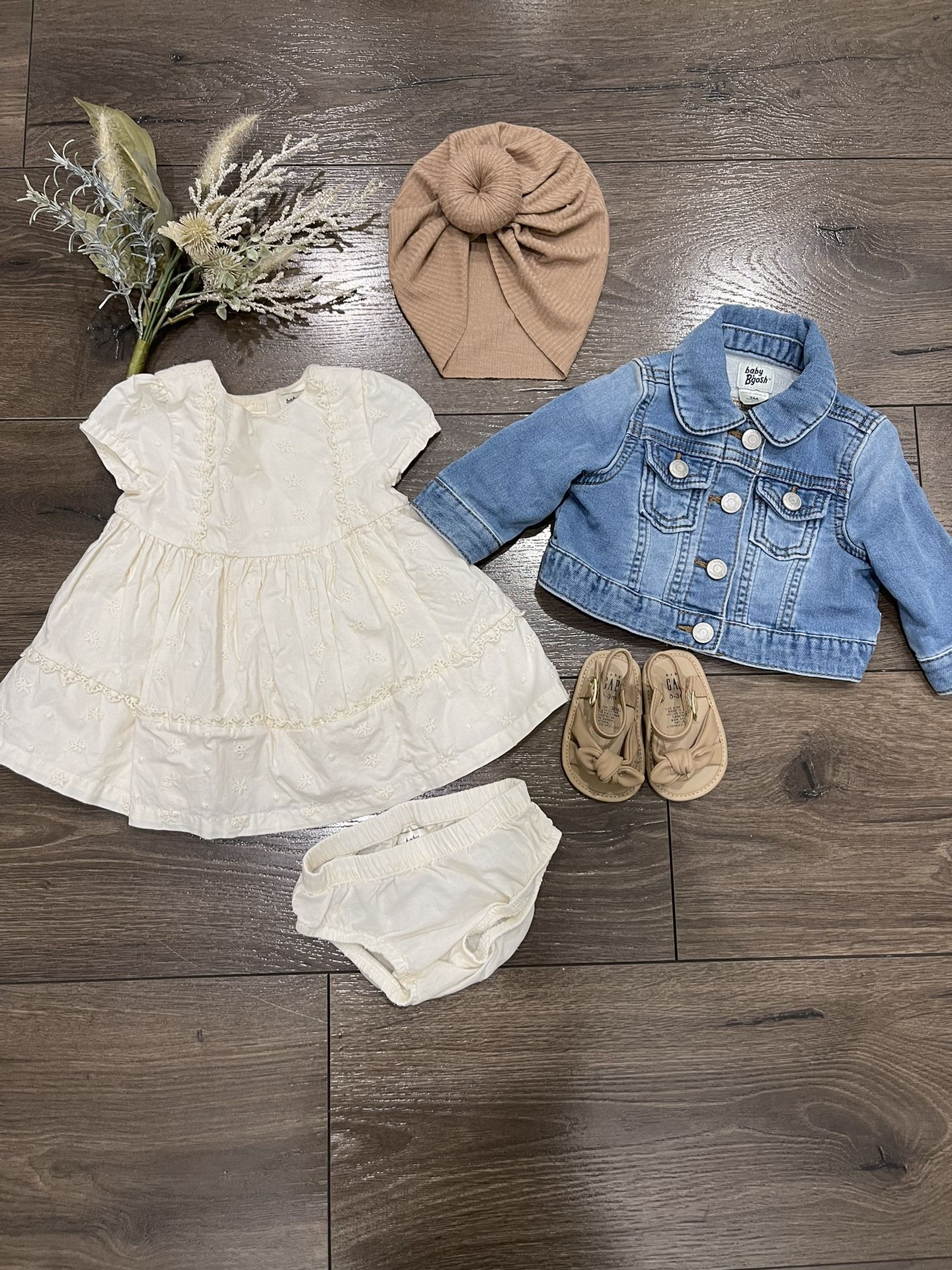 Baby White Dress With Jean Jacket 