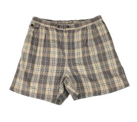 Ralph Lauren Polo RRL Plaid Shorts Mens 36 Brown 3 Button Fly Double RL Golf 90s