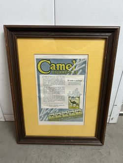 Vintage Camel Cigarettes Sign Poster Memorabilia