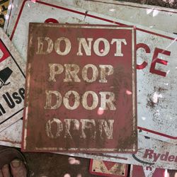 Bulk Lot of Vintage Industrial Metal Signs – Film Props / Warehouse Décor