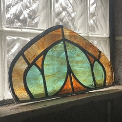 Antique Arch Stained Glass Window 