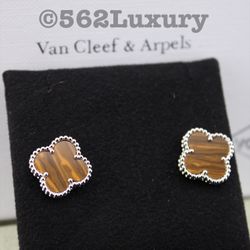 Tiger Eye Van Cleef Earrings 