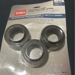 Toro 0.080 Dual Line Trimmer Spool – 3-Pack, Compatible with 60V Models #88616