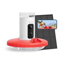 Smart Hummingbird Feeder with Camera, Auto Detect Record Bird Video, Instant Notification, Live View, Solar Powered Hummingbird Feeders for Outdoors A