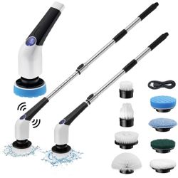 Electric Spin Scrubber, Jorking Cordless Power Scrubber Up to 420RPM Powerful Cleaning, Shower Scrubber for Cleaning Bathtub, Tile and Floor with 8 Ty