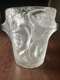 Lalique France “Ganymede” Crystal Champagne Bucket