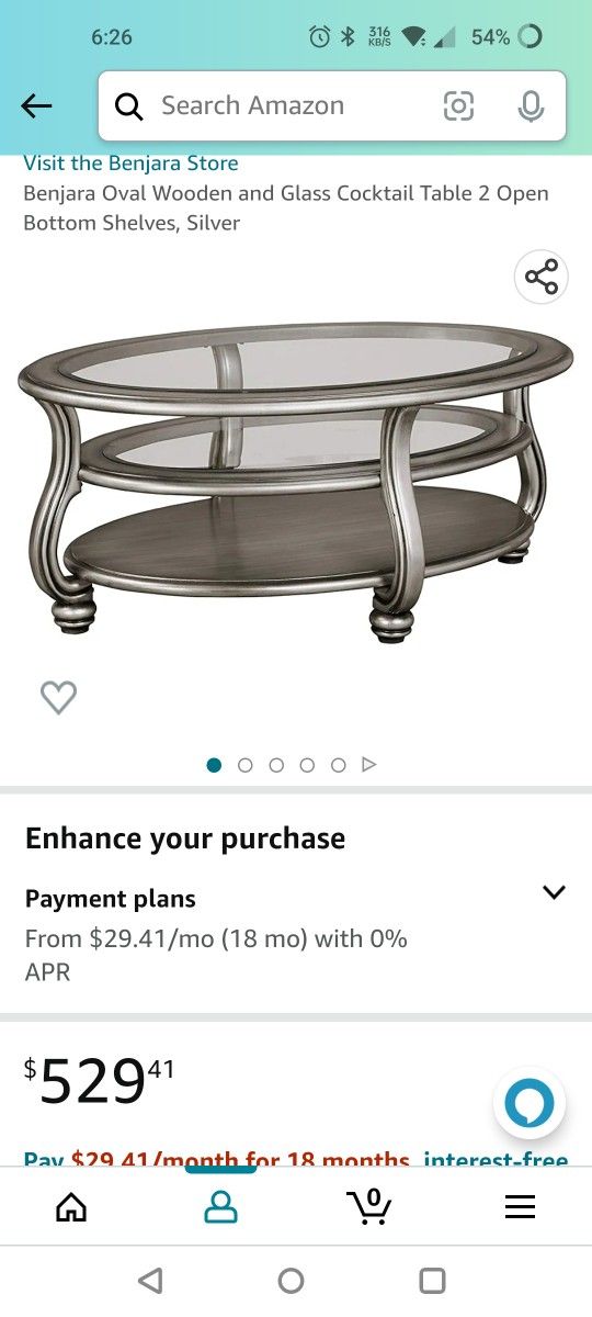 Signature Design by Ashley Coralayne Glam Oval Coffee Table with