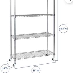 4-Tier Steel Wire Shelving Unit, 36" W x 14" D x 56.5" HI don't need it.
