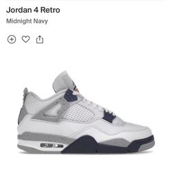 New Jordan 4 Navy Blue/Gray/white