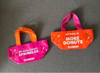 Dunkin' Mini Tote Bags - Pink & Orange