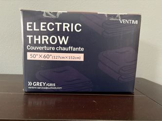 Ventimi Gray Electric Throw – Brand New!