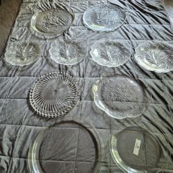 10 Clear Glass Plates 