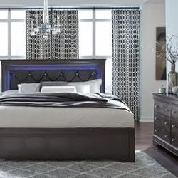 Gray Queen bed