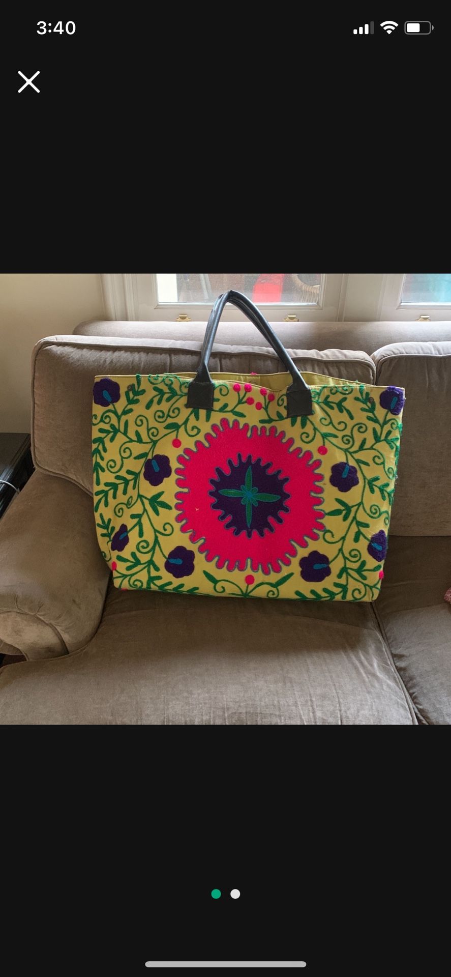 French Embroidered Tote Bag