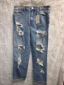 New Cello High Rise Straight Distressed Jeans Size 13