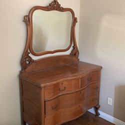 Antique Wooden dresser with mirror