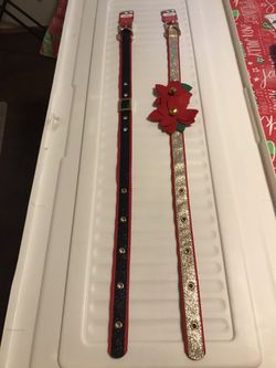NWT Christmas Dog Collars size L