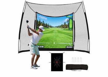 11 x 8 ft Golf Net, Golf Hitting Net with HD Impact Screen