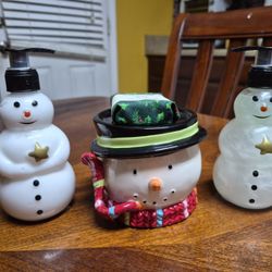 Christmas Snowman Soap And Lotion Dispensers