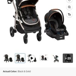 Monbebe 6-in-1 LYNX Modular Travel System, Black & Gold, Infant & Toddler, Unisex $290