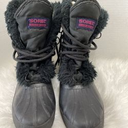 Sorel Women's 9 Black Kaufman Canada Rain Winter Snow Waterproof Boots Size 9