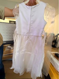 Girls white baptism communion dress