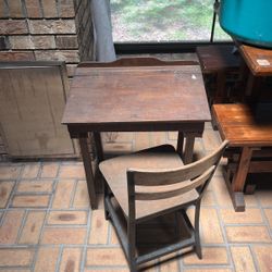 Vintage Child’s Desk And Chair 
