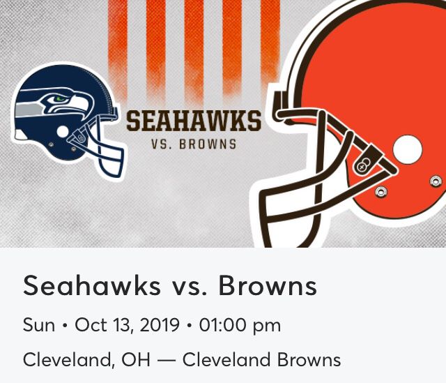 Browns v Seahawks 2 Lower Dawg Pound Tickets (121/19/13-14)