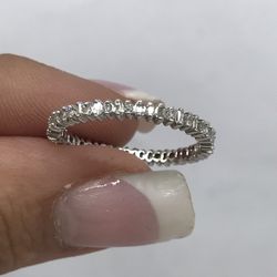 14k White Gold Eternity wedding Band Ring  0.75ct Diamonds 