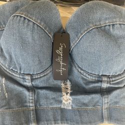 Women Denim Bustier Top