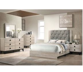 4- Pc Bedroom set Dresser,Mirror  Nightstand (1) Queen size bed frame  Not including Mattress and Box Sp