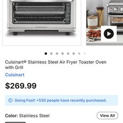 Cuisinart stainless airfryer/oven/toaster with grill