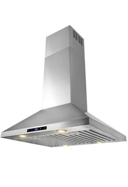 30 inch Convertible 343-CFM Stainless steel Island Range Hood