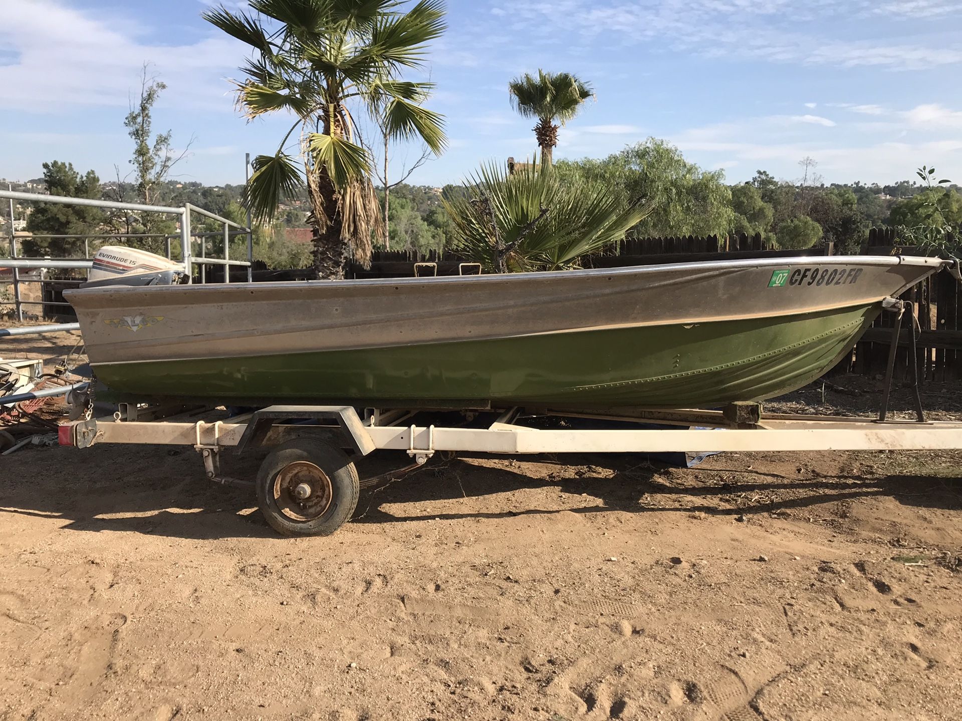 1975 Valco 12’ aluminum boat and trailer