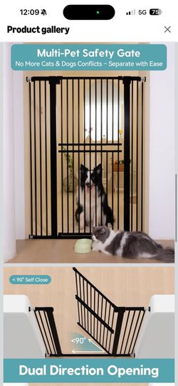 55" Extra Tall Pet Gate for Cat/Dog, 29-40" Wide Auto Close Tall Dog Gate for Doorways/Hallways,