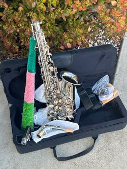 Silver Alto Saxophone with Case and Accessories