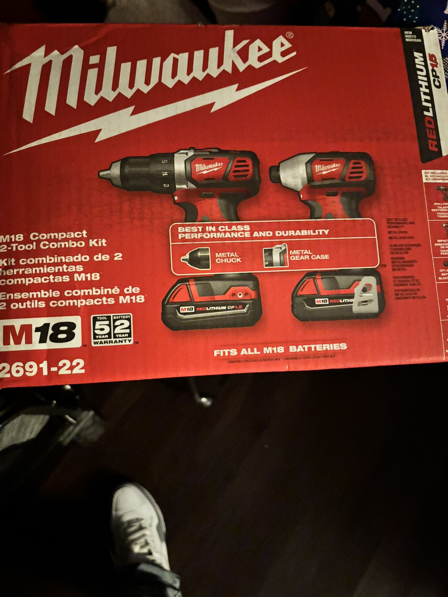 Milwaukee Impact And Drill Set With Two Batteries And Charger 100$