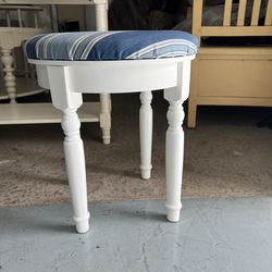 White wooden stool